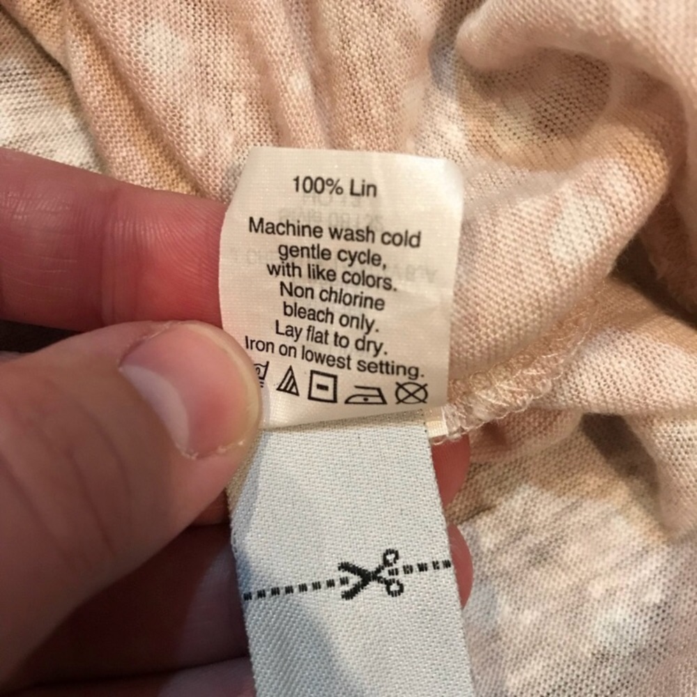Madewell 100% linen tee light pink dots women’s Sm - Picture 6 of 8